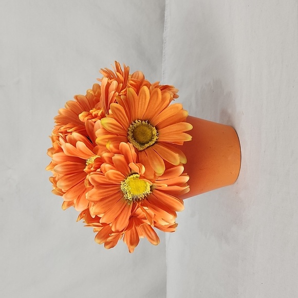 Orange Gerber Daisy Potted Artificial Floral Arrangement - Picture 1 of 4
